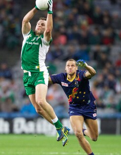 Ireland's Michael Murphy marks in front of Cameron Ellis-Yolmen - ${keywords}